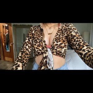 Boutique tied leopard top